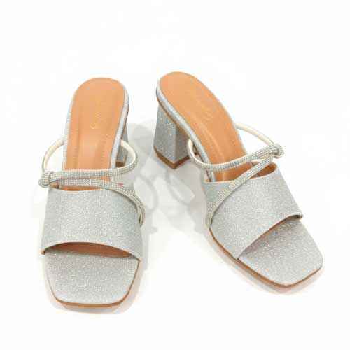wisaal.co - Premium Silver Rhinestone Block Heel Sandals - Elegant Heel Collection