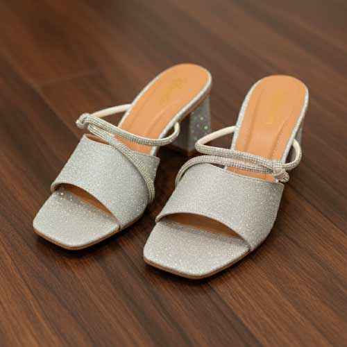 wisaal.co - Premium Silver Rhinestone Block Heel Sandals - Elegant Heel Collection