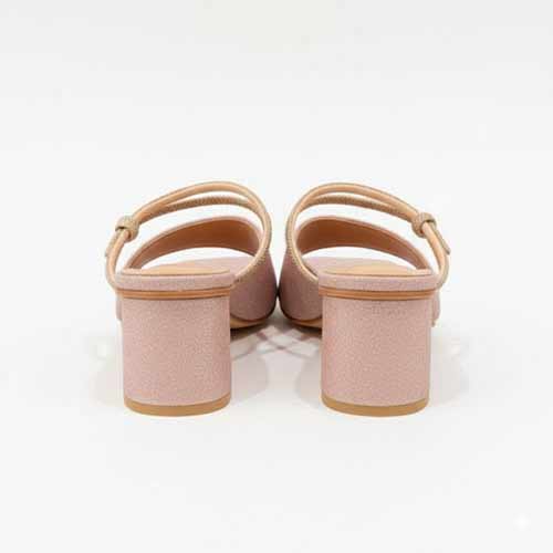 Premium Rose Gold Rhinestone Block Heel Slippers - Wisaal.co Elegant Heel Collection - Wisaal.co