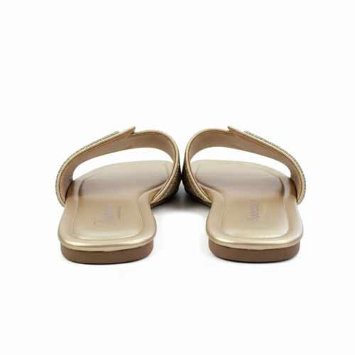 Premium Golden Jute Slippers - Elegant Flat Collection by Wisaal.co - Wisaal.co