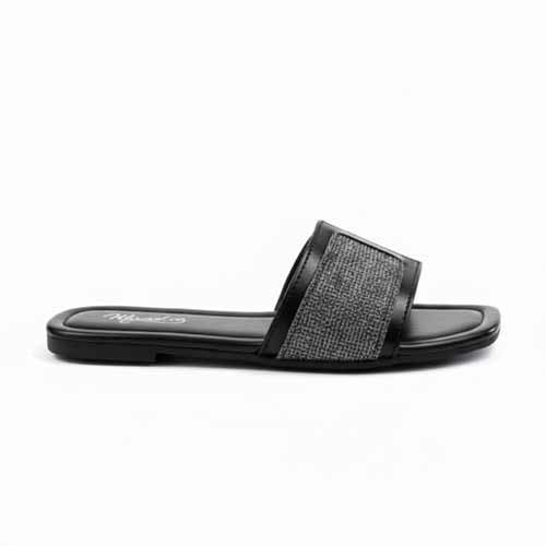 Premium Black Jute Slippers - Elegant Flat Collection by Wisaal.co - Wisaal.co