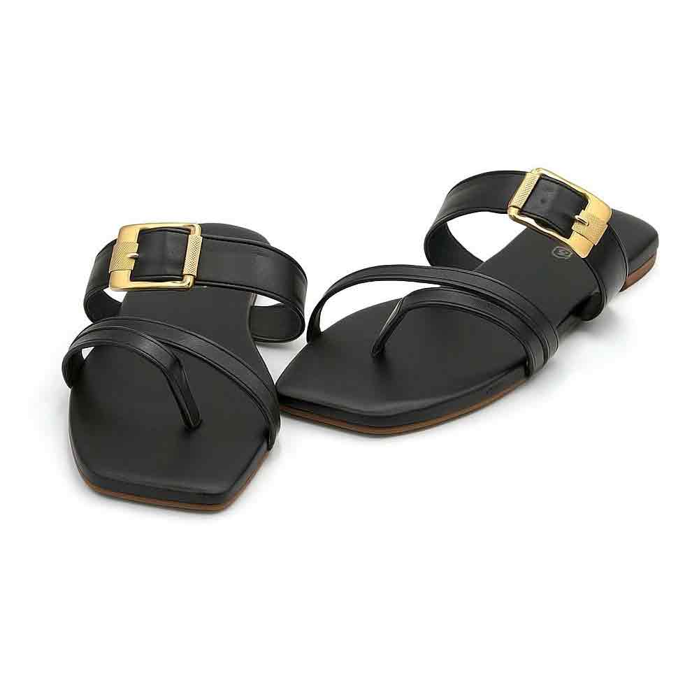 Black Frost Gleam Flats - Modern Chic Women's Shoes - wisaal.co