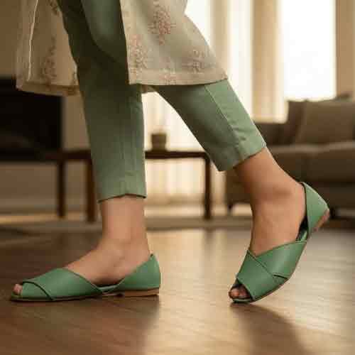 Sage Green Crossover Sandals - Summer Women's Shoes - wisaal.co