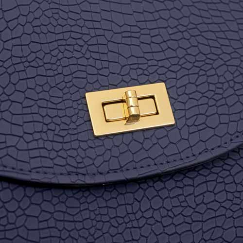 wisaal.co - Premium Blue Fabric Flap Bag - Evening Essential