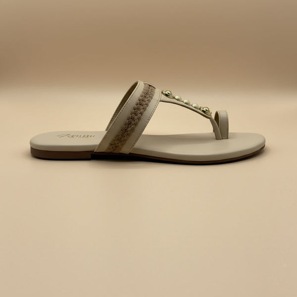 Wisaal.co™ – Bronze Beat Beige Flats for Effortless Everyday Elegance - Wisaal.co