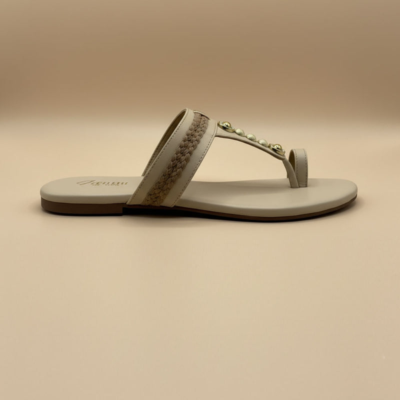 Wisaal.co™ – Bronze Beat Beige Flats for Effortless Everyday Elegance - Wisaal.co