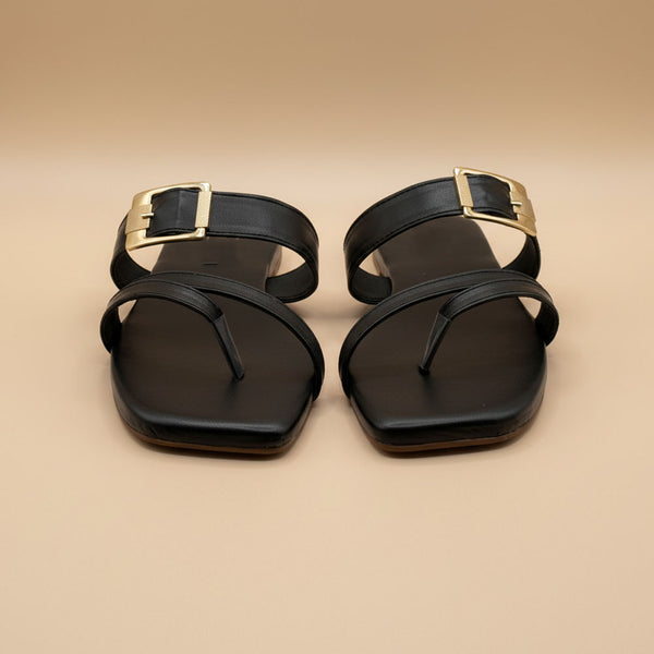 Wisaal.co™ – Premium Frost Gleam Black Flats for Effortless Comfort - Wisaal.co