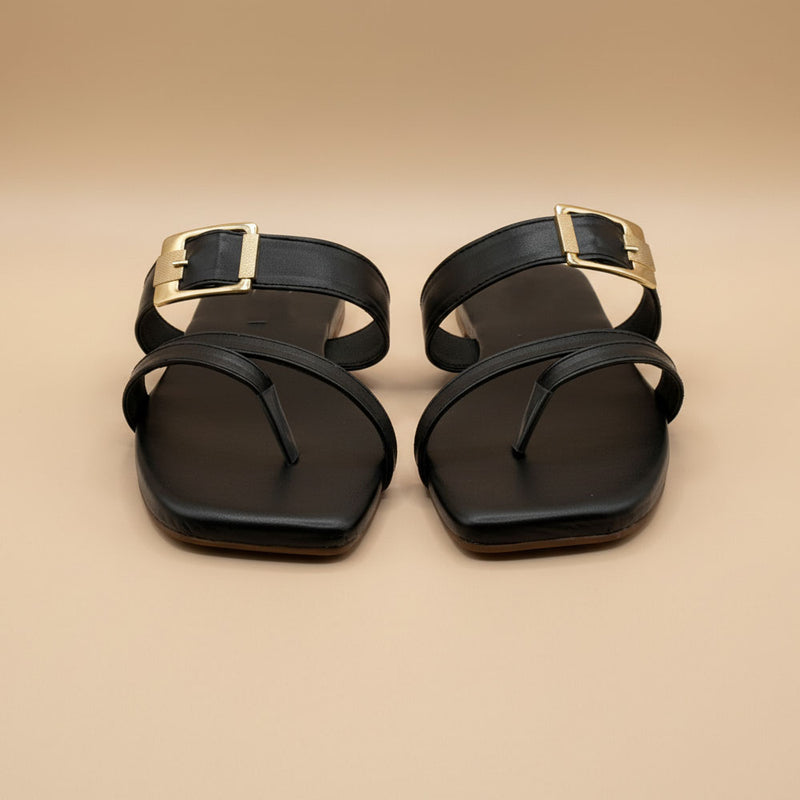 Wisaal.co™ – Premium Frost Gleam Black Flats for Effortless Comfort - Wisaal.co
