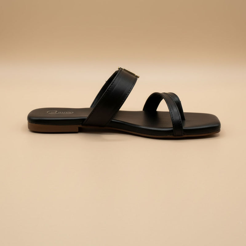 Wisaal.co™ – Premium Frost Gleam Black Flats for Effortless Comfort - Wisaal.co