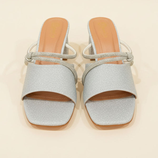 Wisaal.co™ – Luxury Glimmer Grace Silver Rhinestone Block Heel Sandals - Wisaal.co