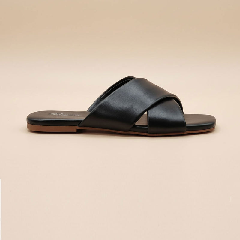 Wisaal.co™ – Latte Noir Black Flats for Professional & Casual Wear - Wisaal.co
