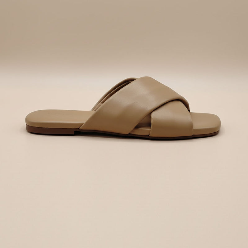 Wisaal.co™ – Stylish Latte Noir Beige Flats for Timeless Feminine Style - Wisaal.co