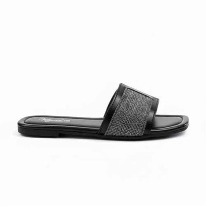Premium Black Jute Slippers - Elegant Flat Collection by Wisaal.co - Wisaal.co