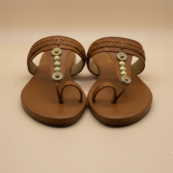 Wisaal.co™ – Chic Bronze Beat Bronze Flats for Everyday Comfort - Wisaal.co