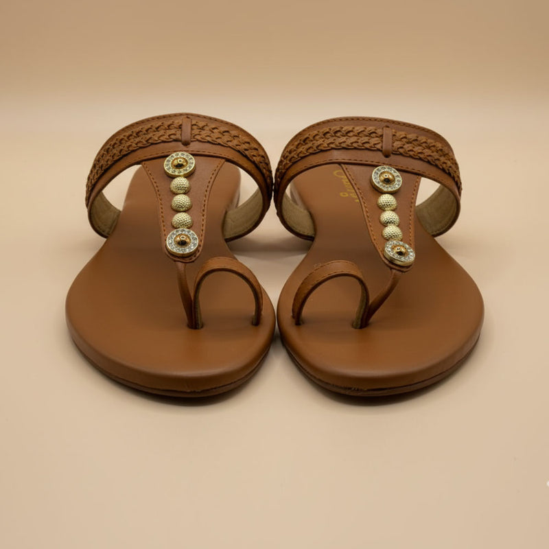 Wisaal.co™ – Chic Bronze Beat Bronze Flats for Everyday Comfort - Wisaal.co