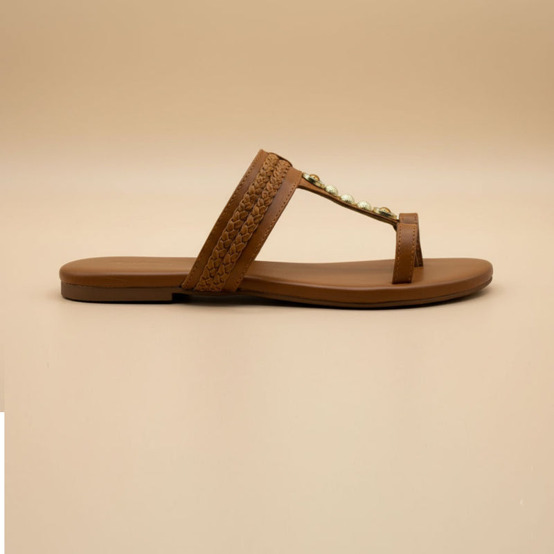 Wisaal.co™ – Chic Bronze Beat Bronze Flats for Everyday Comfort - Wisaal.co