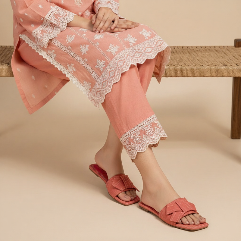 Wisaal.co™ – Stylish Denim Cloud Orange Sandals for Casual Elegance - Wisaal.co