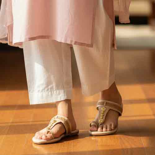 Beige Bronze Beat Flats - Sophisticated Neutral Shoes - wisaal.co