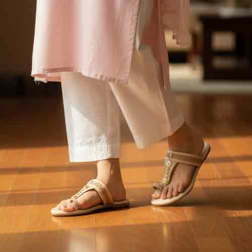 Beige Bronze Beat Flats - Sophisticated Neutral Shoes - wisaal.co