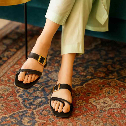 Black Frost Gleam Flats - Modern Chic Women's Shoes - wisaal.co