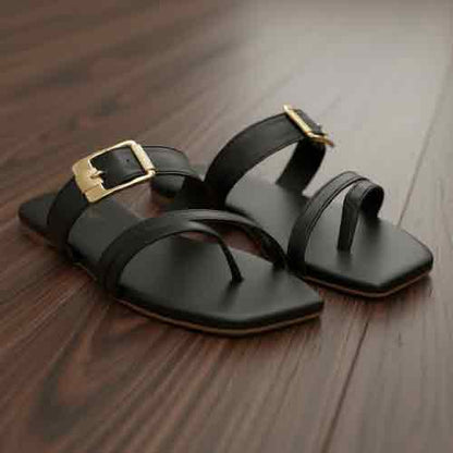 Black Frost Gleam Flats - Modern Chic Women's Shoes - wisaal.co