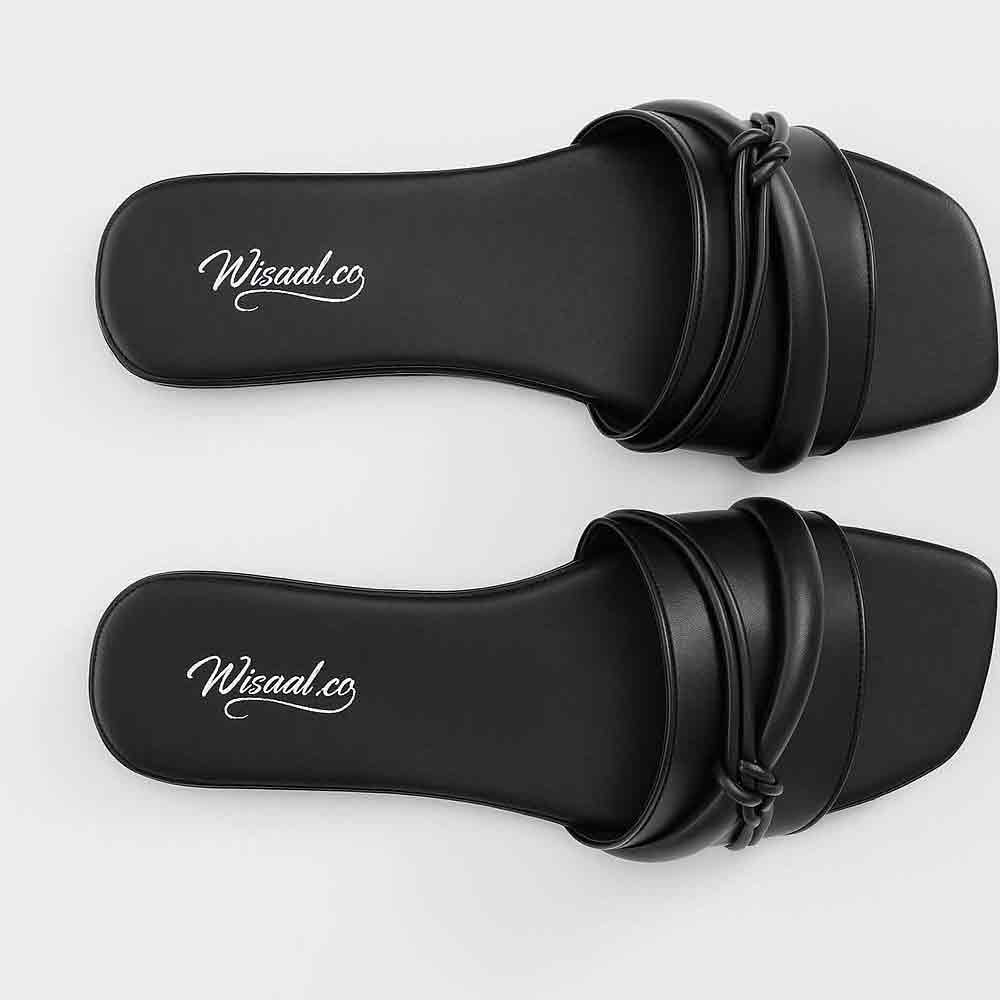 Black Midnight Motion Flats - Dynamic Women's Shoes - wisaal.co