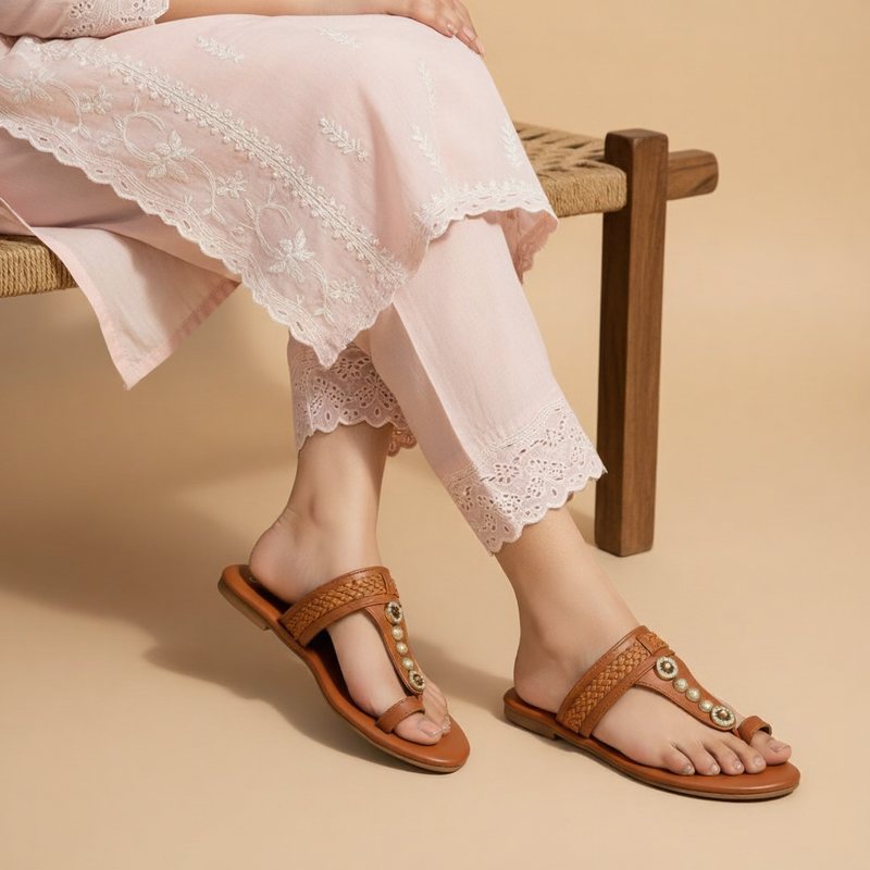 Wisaal.co™ – Chic Bronze Beat Bronze Flats for Everyday Comfort - Wisaal.co