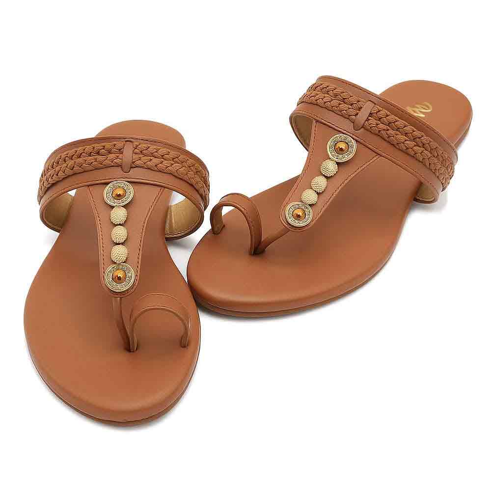 Brown Bronze Beat Flats - Urban Sophisticated Women's Shoes - wisaal.co