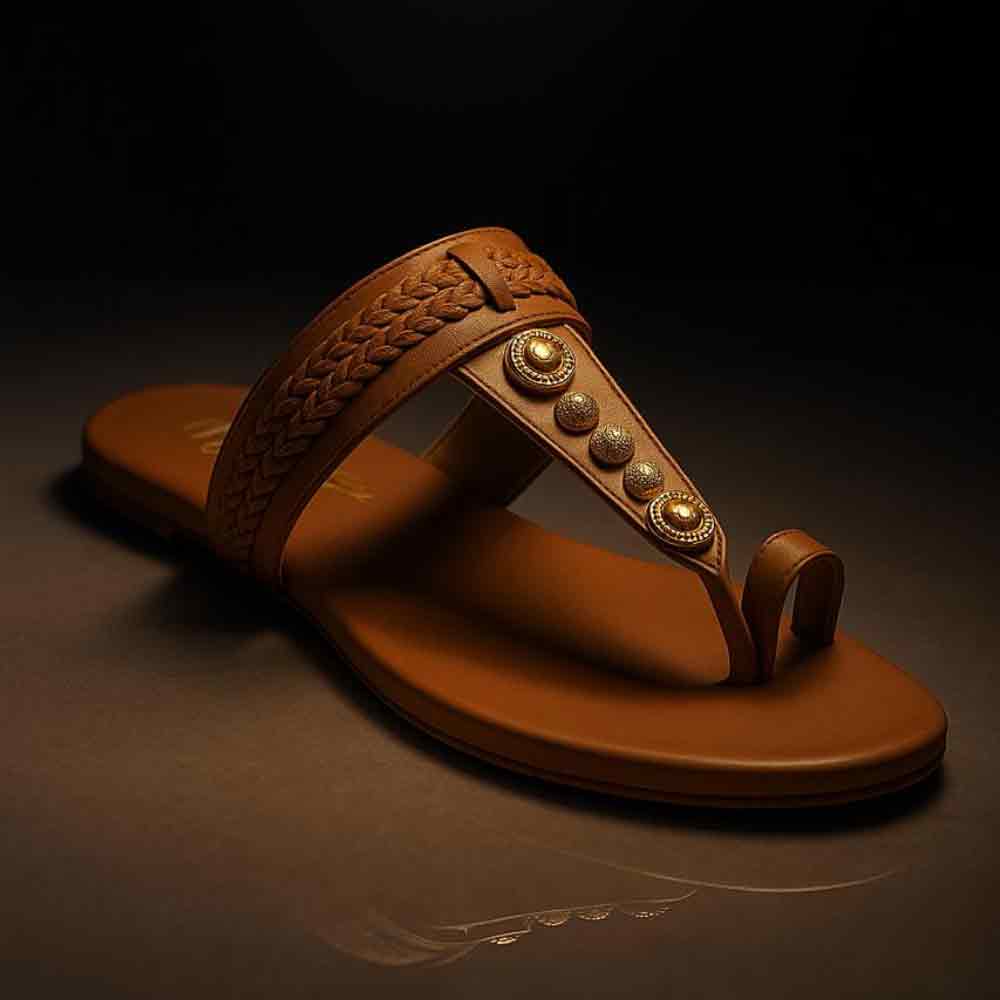 Brown Bronze Beat Flats - Urban Sophisticated Women's Shoes - wisaal.co