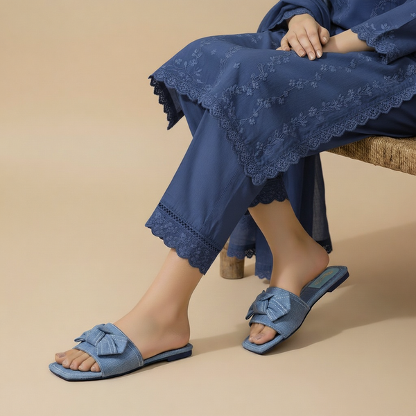 Wisaal.co™ – Stylish Denim Cloud Blue Sandals for Casual Elegance - Wisaal.co