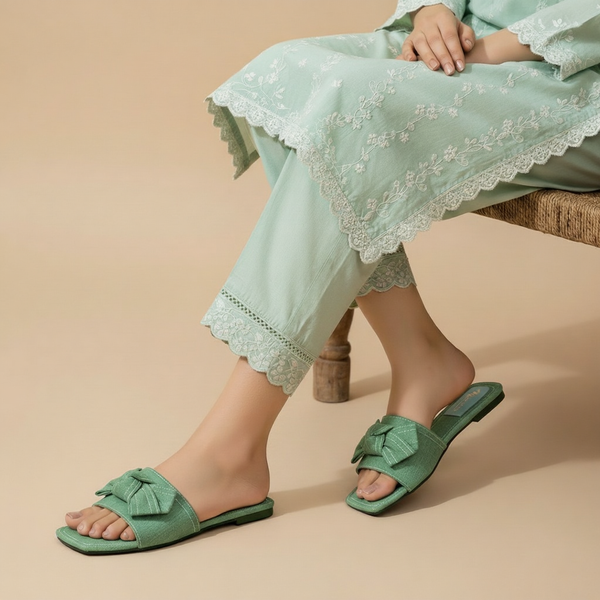 Wisaal.co™ – Stylish Denim Cloud Green Sandals for Casual Elegance - Wisaal.co