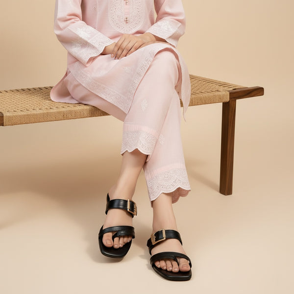 Wisaal.co™ – Premium Frost Gleam Black Flats for Effortless Comfort - Wisaal.co