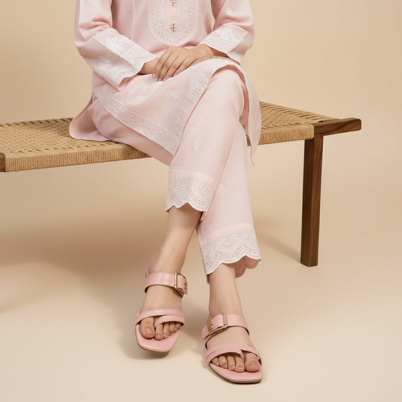 Wisaal.co™ – Frost Gleam Pink Flats for Modern Looks - Wisaal.co