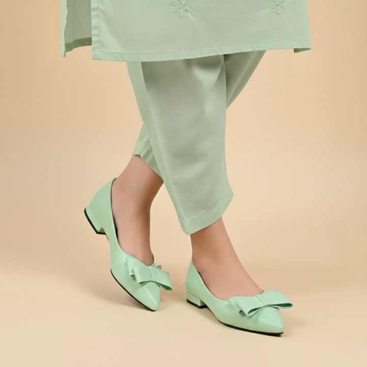 Wisaal.co™ – Stylish Mint Green Pointed Flats for Effortless Grace - Wisaal.co