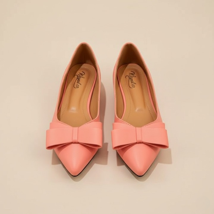 Wisaal.co™ – Coral Pink Pointed Toe Flats for Feminine Everyday Style - Wisaal.co