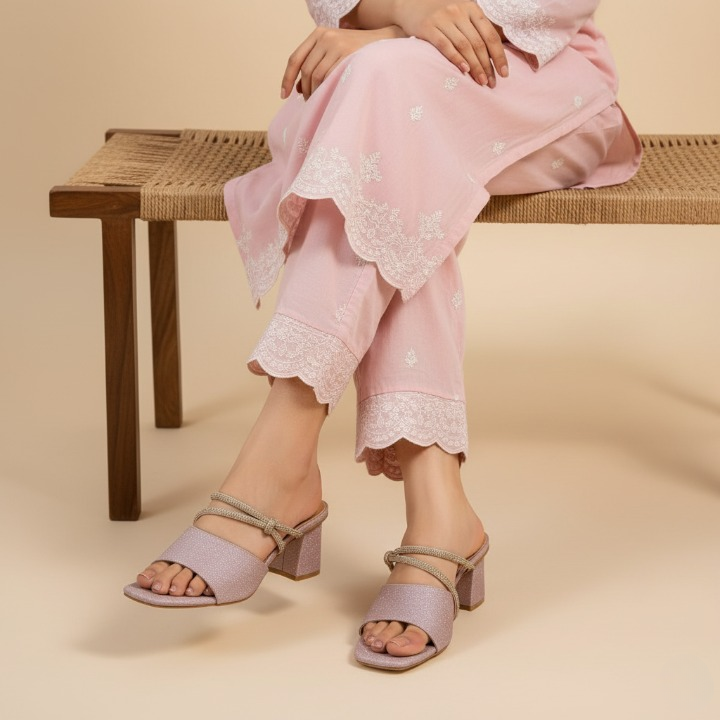 Wisaal.co™ – Sparkling Comfort with Glimmer Grace Rose Gold Heels - Wisaal.co
