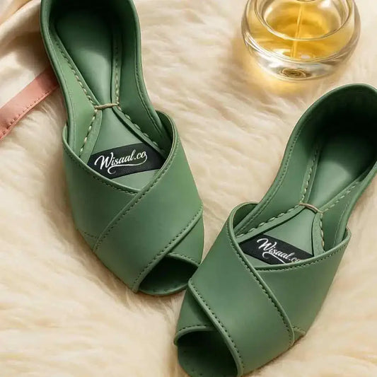 Sage Green Crossover Sandals - Summer Women's Shoes - wisaal.co