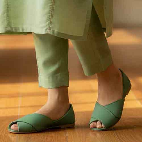 Sage Green Crossover Sandals - Summer Women's Shoes - wisaal.co