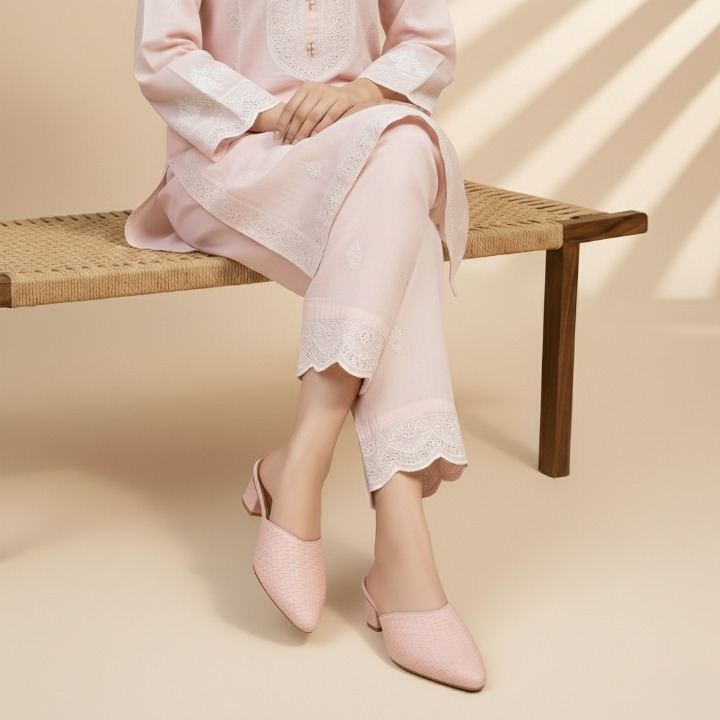 Wisaal.co™ – Chic & Comfortable Soft Serenity Pink Block Heels - Wisaal.co