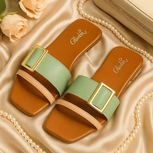 Green Contrast Curve flats showing artistic curved design details