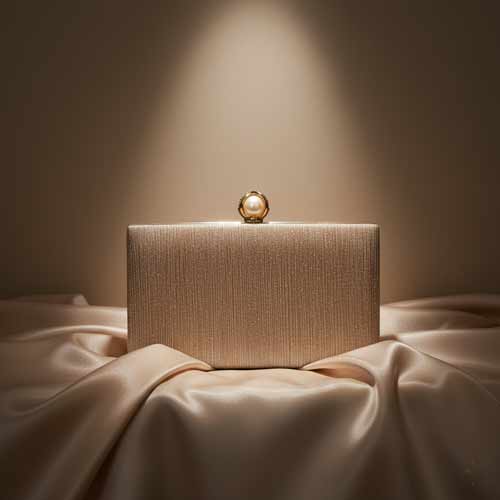wisaal.co - Premium Brown Fabric Clutch - Evening Essential