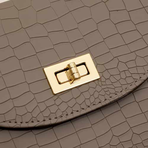 wisaal.co - Premium Grey Fabric Flap Bag - Evening Essential