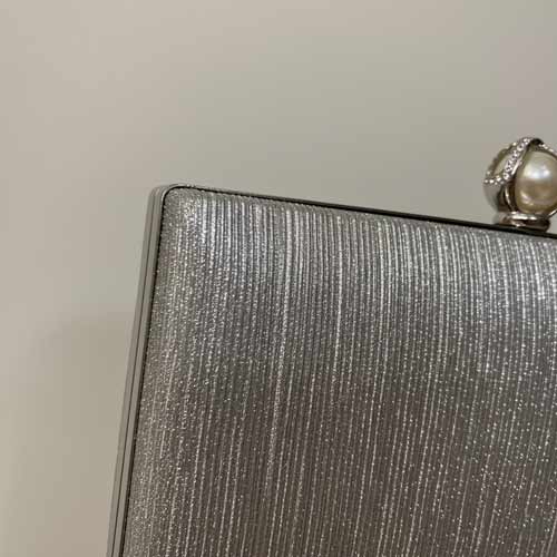 wisaal.co - Premium Silver Designer Clutch - Evening Essential
