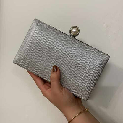 wisaal.co - Premium Silver Designer Clutch - Evening Essential